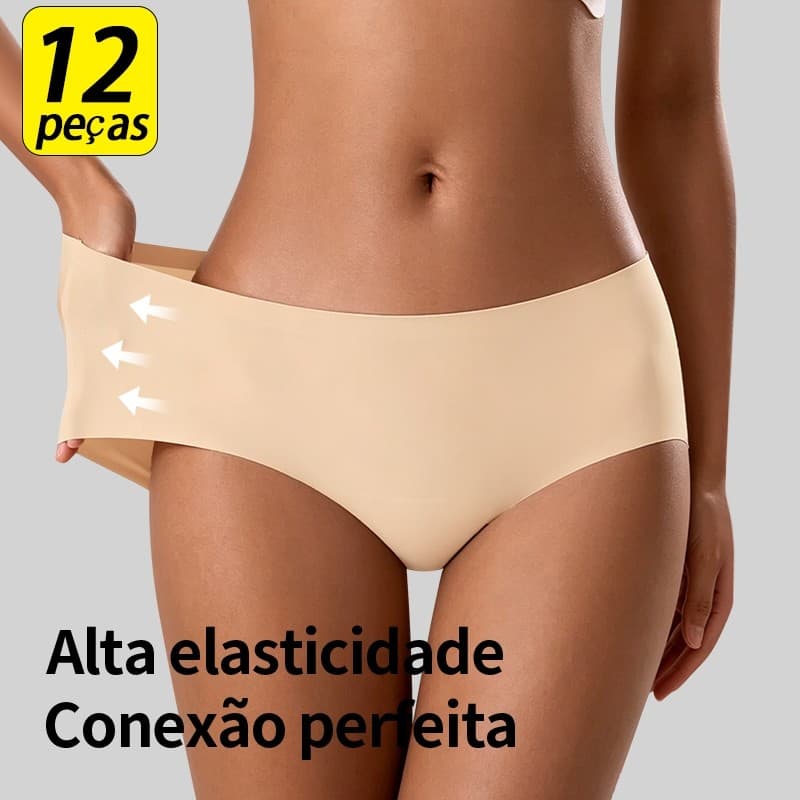 5Unidades Calcinha Feminina Sem Costura Anti Aperto Bumbum Gel Forro  AntibacterianaYoga Zumba Samba Pilates Leve
