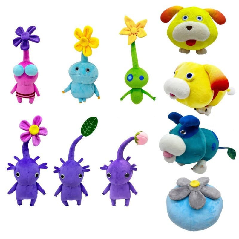 Brinquedos de pelúcia JAMXUN Pikmin Frost e Ochi, criaturas fofas semelhantes a plantas, adequados para entretenimento e