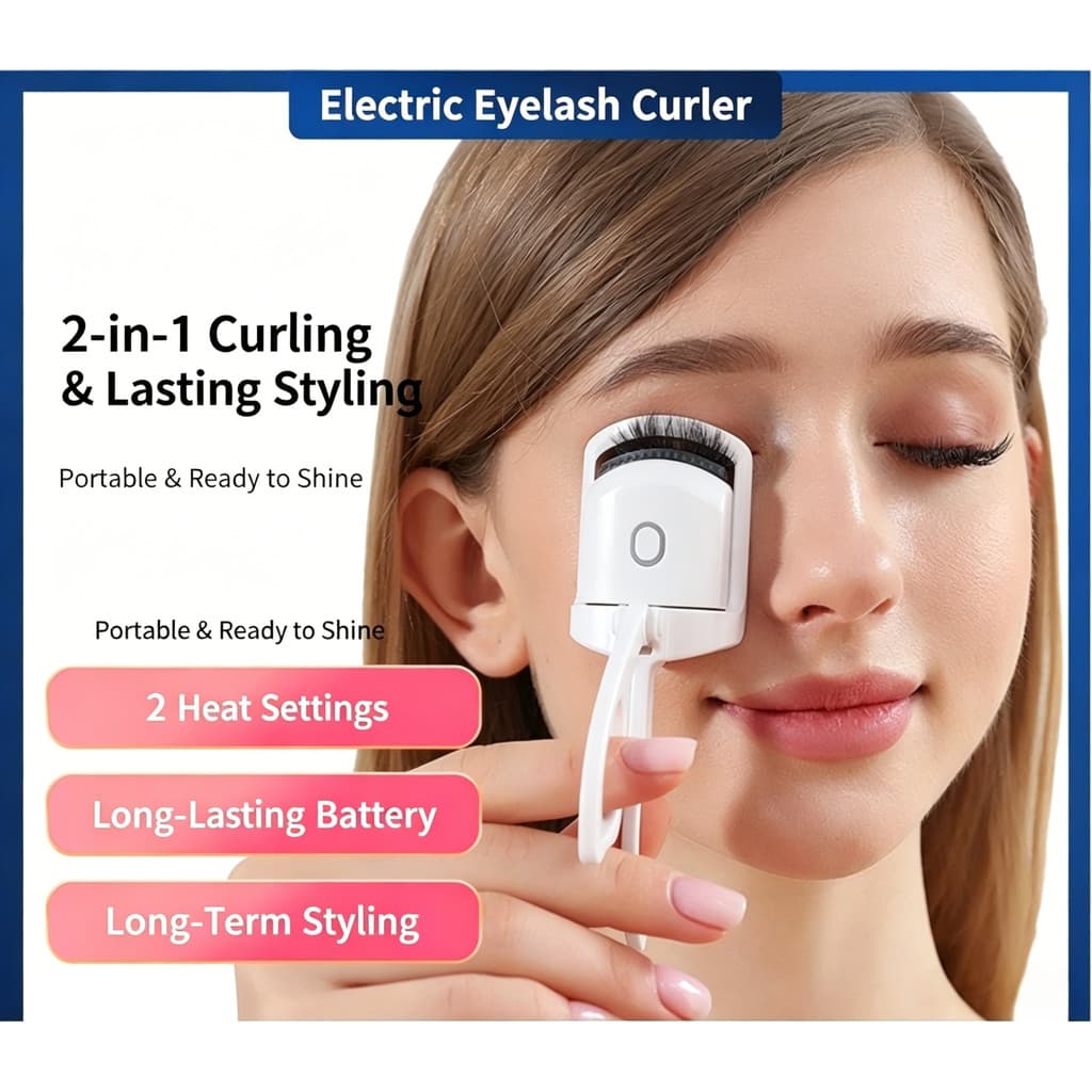 Modelador de cílios elétrico portátil pequeno aquecimento clipe elétrico carregamento curling integrado ferramenta útil