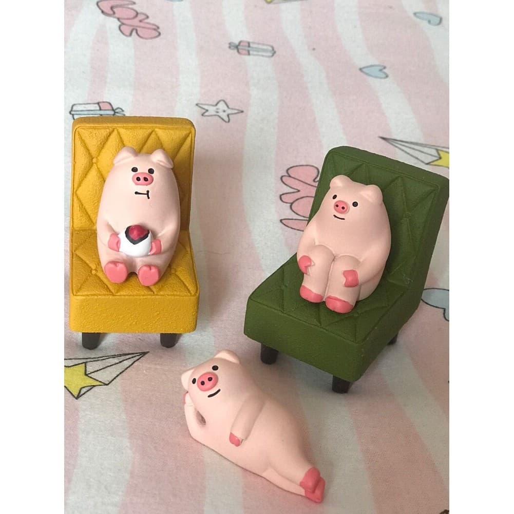 Bonito dos desenhos animados criativo zakka segurando cartão porco levantar mão nota titular Desktop Mini ornamentos Mic