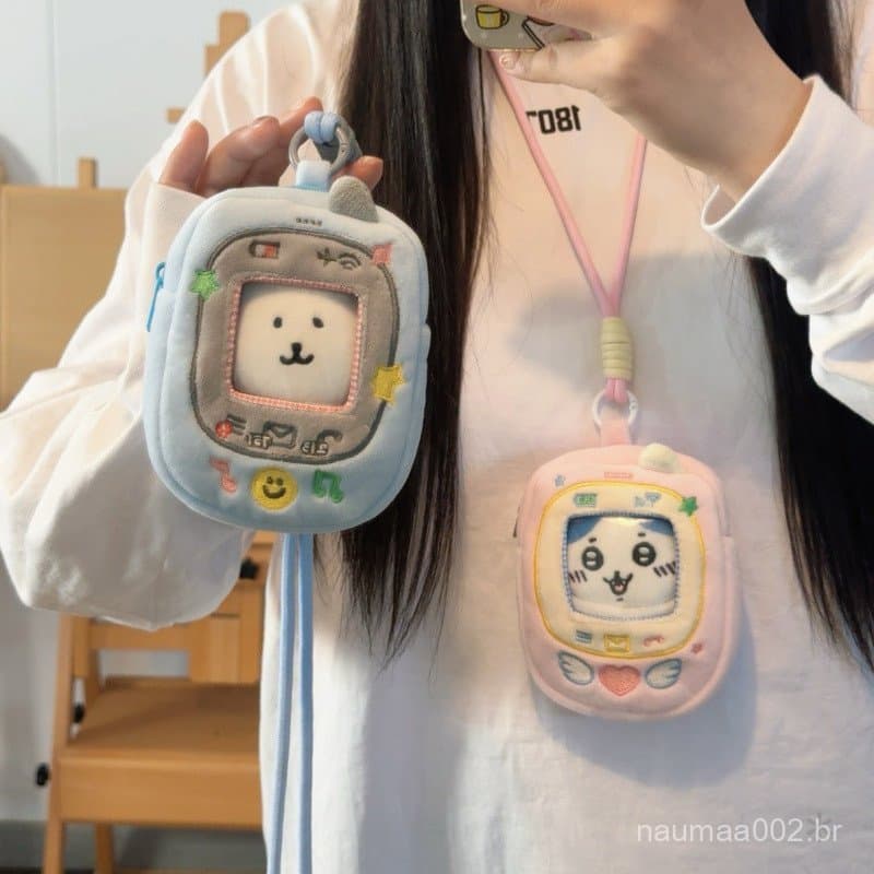 Capa de Cartão Fofa de Pelúcia para Coleira de Mochila,Chaveiro de Boneca de Algodão Kpop 10cm