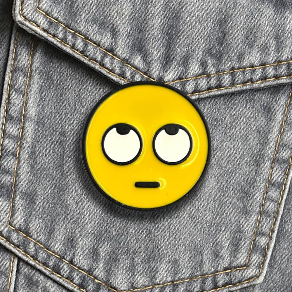 Pin Broche Olhos Virados Emoji Zero Paciência