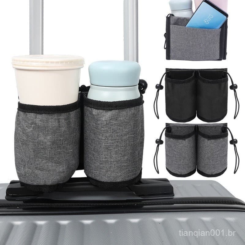 Porta-Copos Para Armazenamento De Bagagem Com Bolso Telefone-Bolsa Mala Portátil-Garrafas Bebidas Durável De Pano Oxford