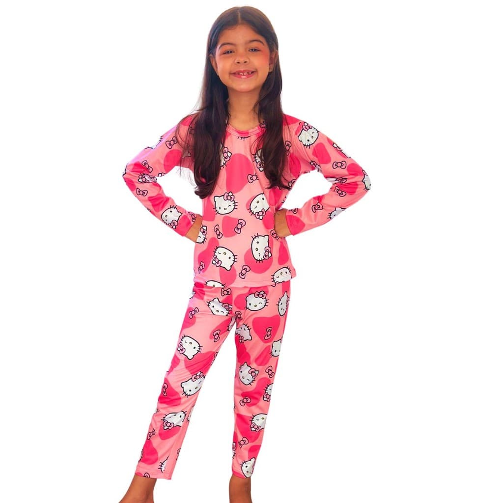 Pijama Infantil Manga Longa Sticht Minie Hello Kit Capivara Vaquinha Minicraft Homem Aranha