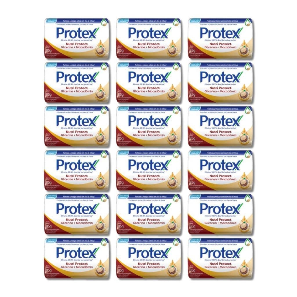 Kit 18 Sabonetes Protex Nutri Protect Glicerina Macadâmia 85g