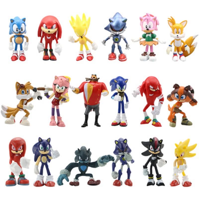 6 Pçs/set Anime Sonic Action Figure Personagens Boom Aro Dr Eggman Shadow Boneca Modelo Brinquedos Para Crianças Menino