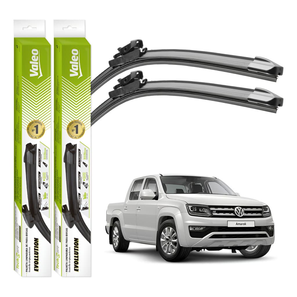 Par Palhetas Limpador Parabrisa Valeo Amarok 2013 A 2024