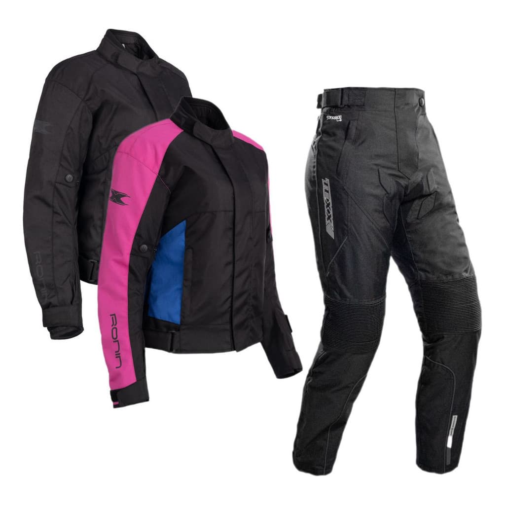 Conjunto Motociclista Jaqueta Ronin V2 Calça Strike Feminina