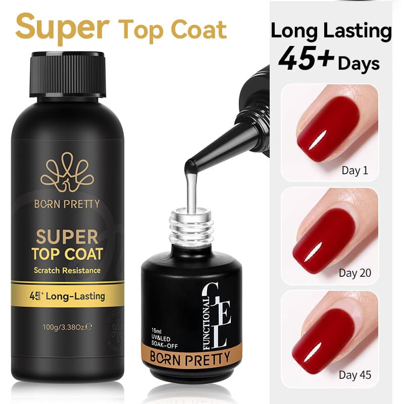 BORN PRETTY 100g Super Top Coat Base Gel Sem Limpeza Brilhante De Longa Duração Funcional Manicure Suprimentos Para Unha