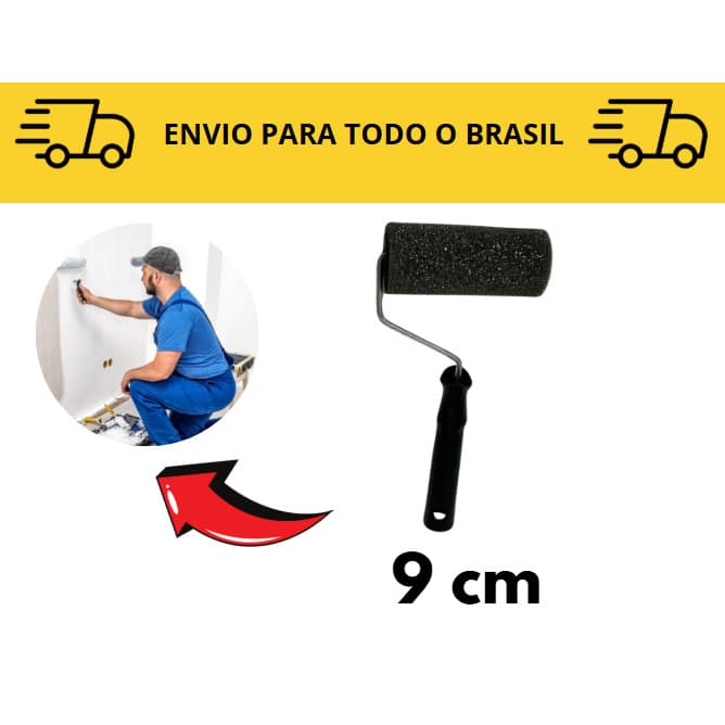 Rolo para pintura Esponja 9cm / rolo de pintura com cabo / acabamento pintura