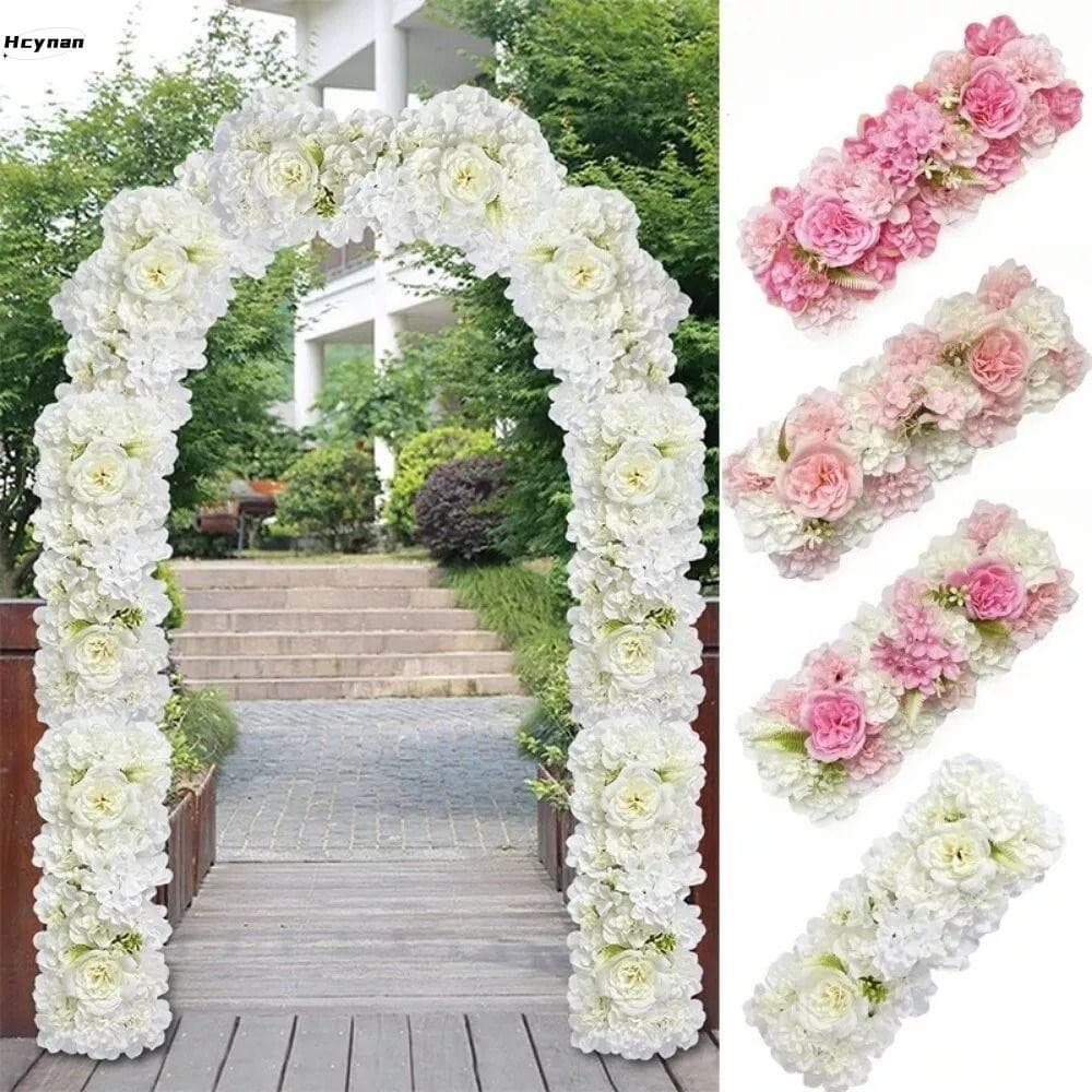 Painel De Flores Rosa HCYNAN , Decoração De Chá De Bebê Em Arco Fundo De Parede De Casamento , Arranjo De Mesa