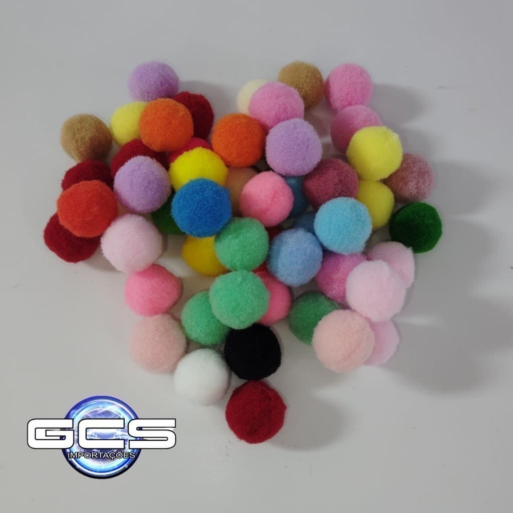 Pompom mix para artesanato laços faixas pets banho e tosa 20MM 100UN