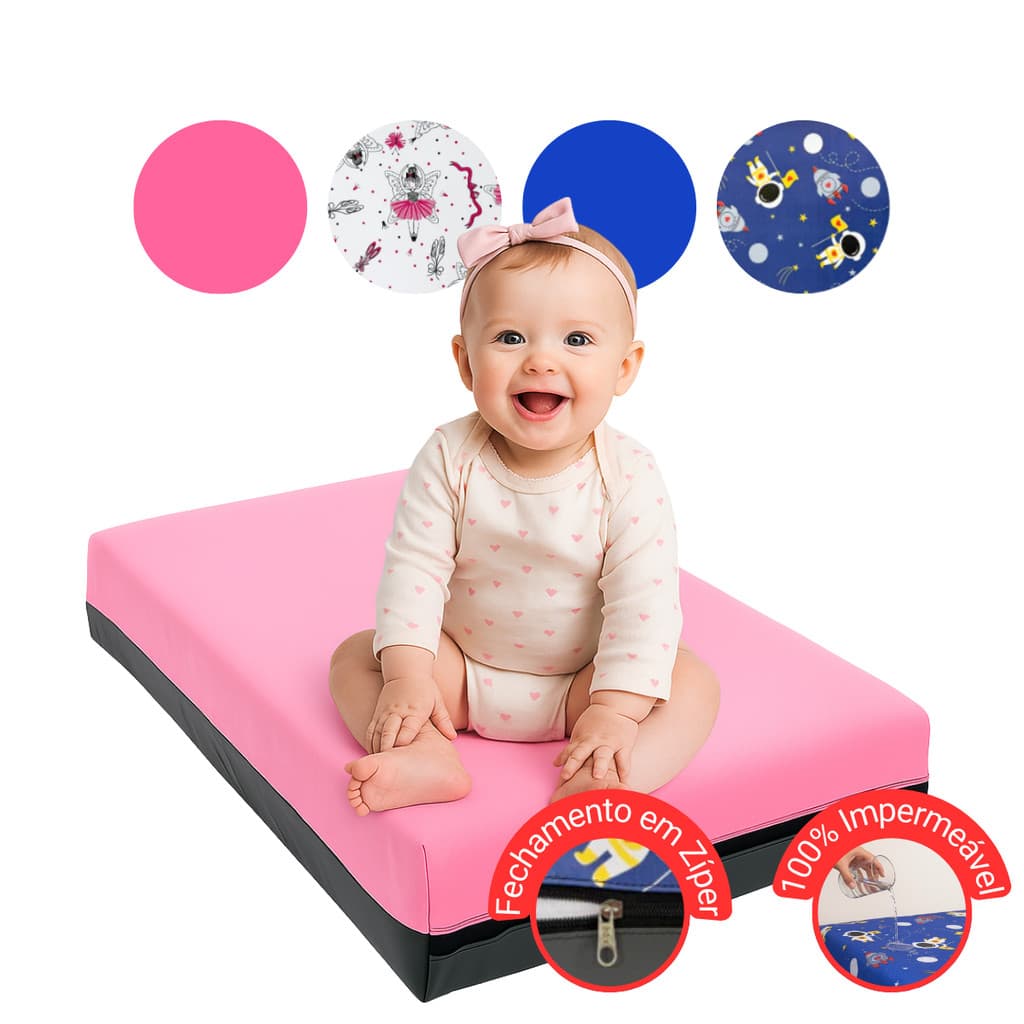 Capa Protetora Impermeável Para Colchão de Berço e Mini Cama Antixixi Proteção Total Segura