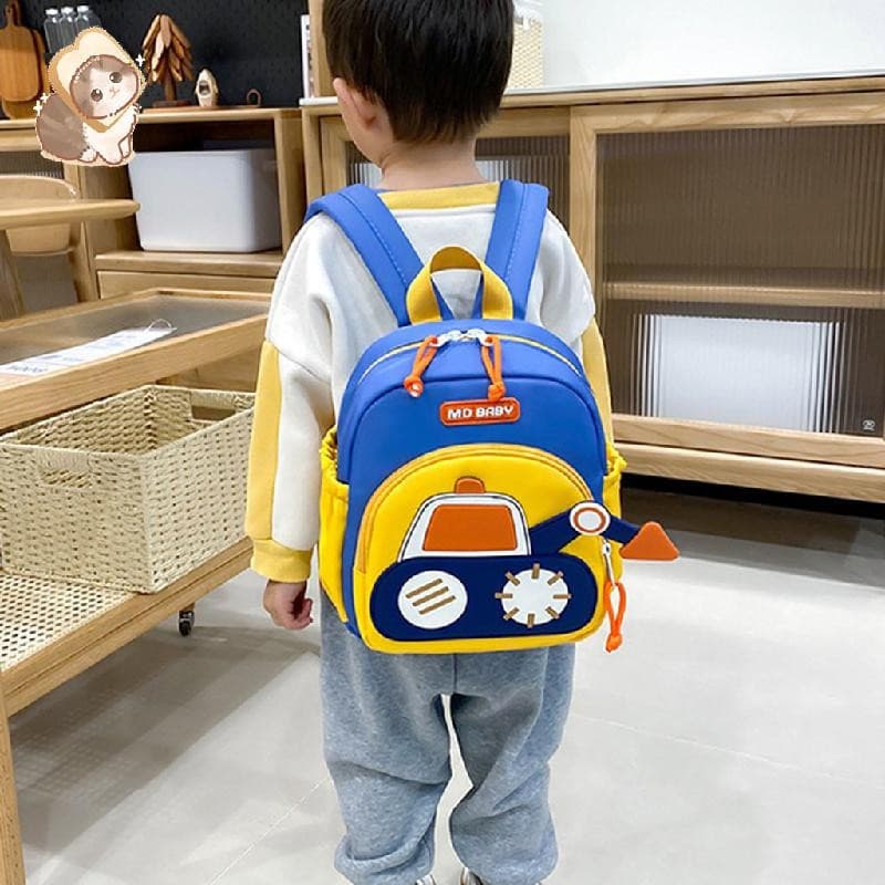 Mochila Escolar Infantil Com Escavadeira Fofa De Desenho Animado