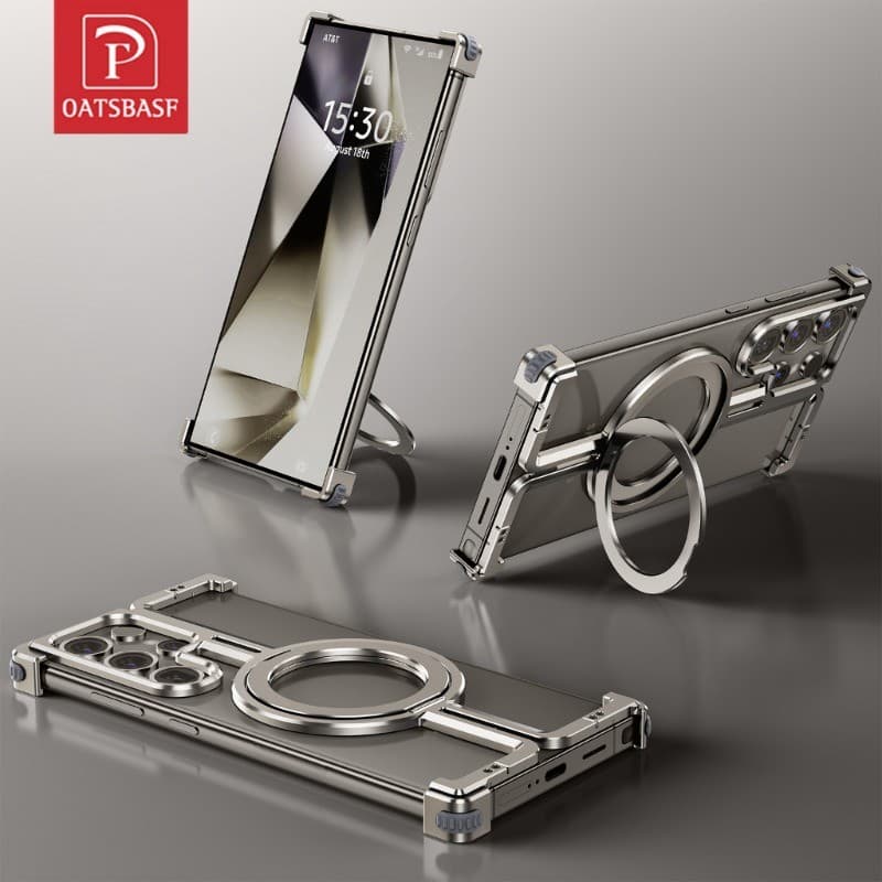 OATSBASF Capinha Para Samsung Galaxy S23/S24/S25/S26 Ultra Capa De Metal À Prova De Choque Com Airbag