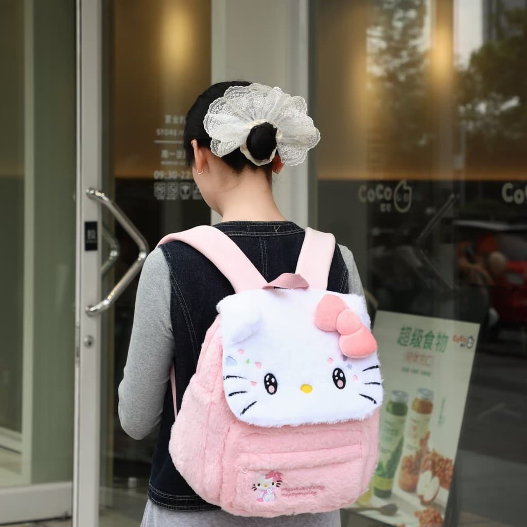Mochila Kawaii Kitty & Melody – Bolsa De Ginástica Espaçosa Para Adolescentes , Viagem Moderna Fãs De Anime