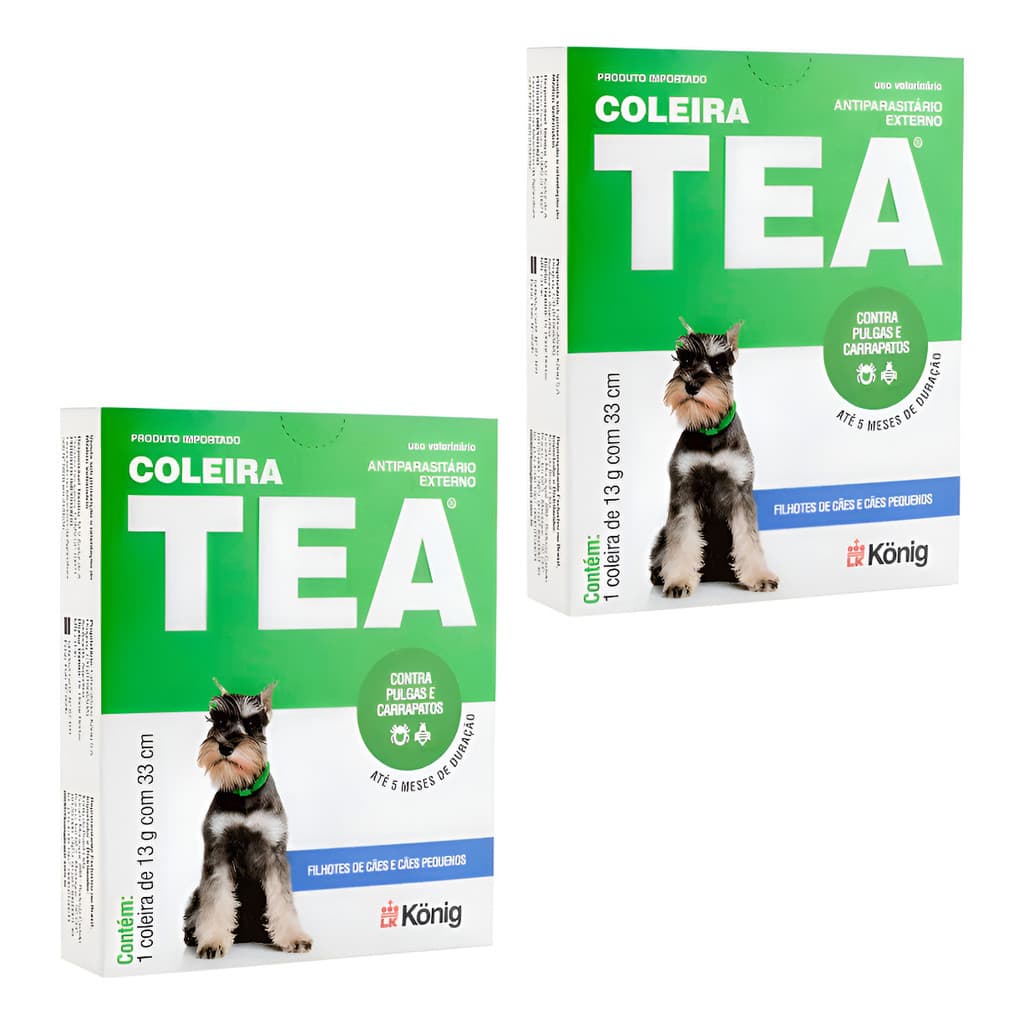 2x Coleira Antipulgas Tea Cães Pequenos 5 Meses De Proteção
