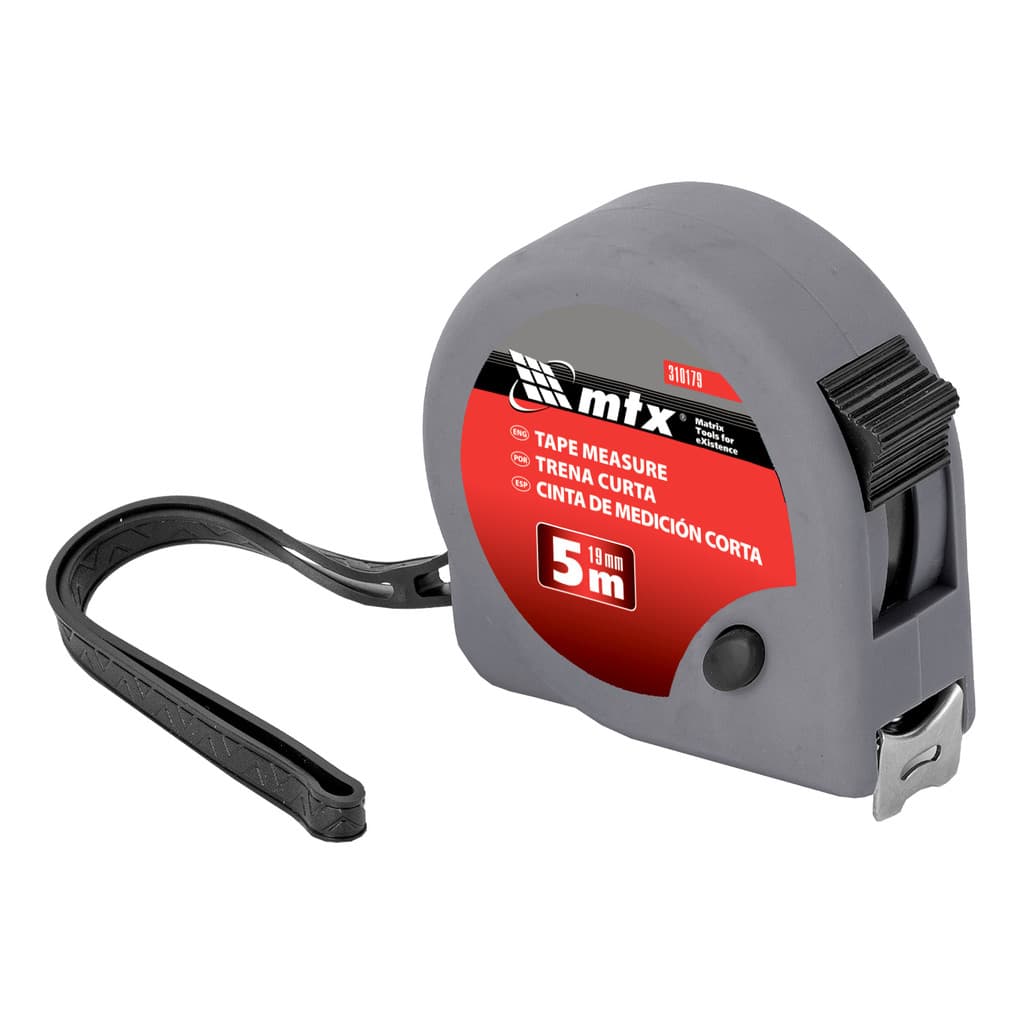 TRENA CURTA 5 M, 19MM, ESTOJO EM PLASTICO, 1 PC // MTX