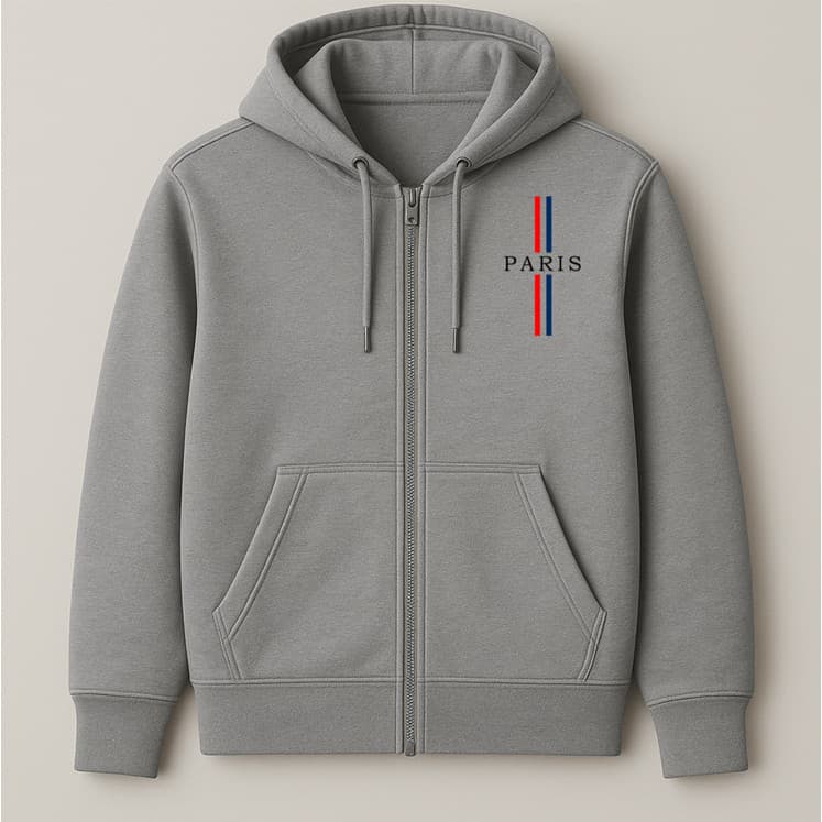 Moletom Unissex Capuz Zíper Estampa Paris Streetwear Urbano Toque Premium