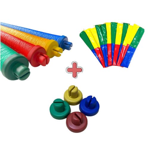 Kit Isotubos + Ponteiras + Capas de Isotubo p/ Cama Elástica / Pula Pula – Reposição Completa