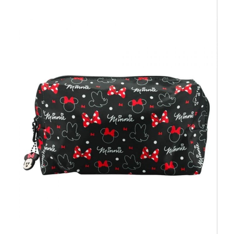 Necessaire Estojo Escolar Retangular Preto Minnie 13x7x20cm - Disney