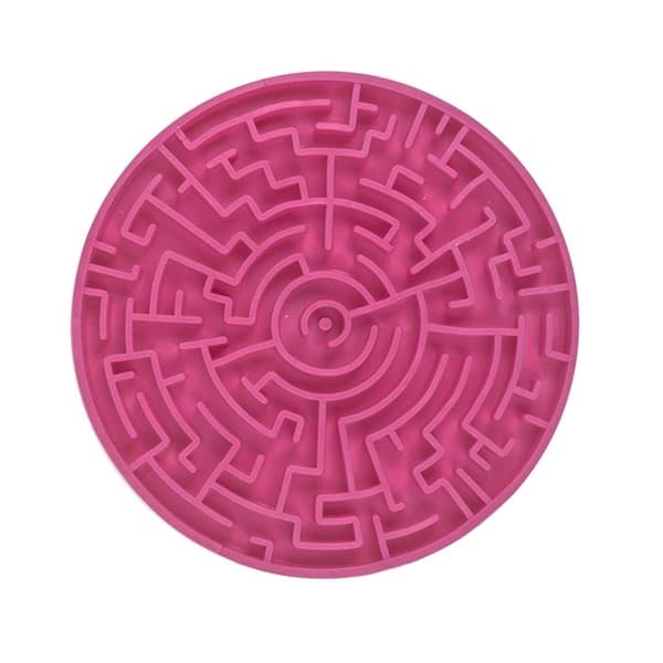 Comedouro Lento Labirinto Rosa M - Pet Games