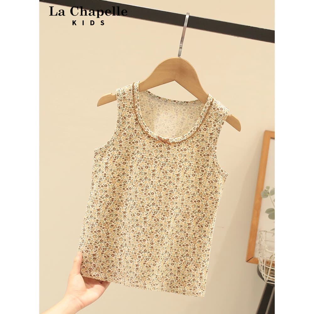 Lasher Bell roupas infantis para meninas colete primavera roupas florais Bottoming Sling moda roupa interior infantil se