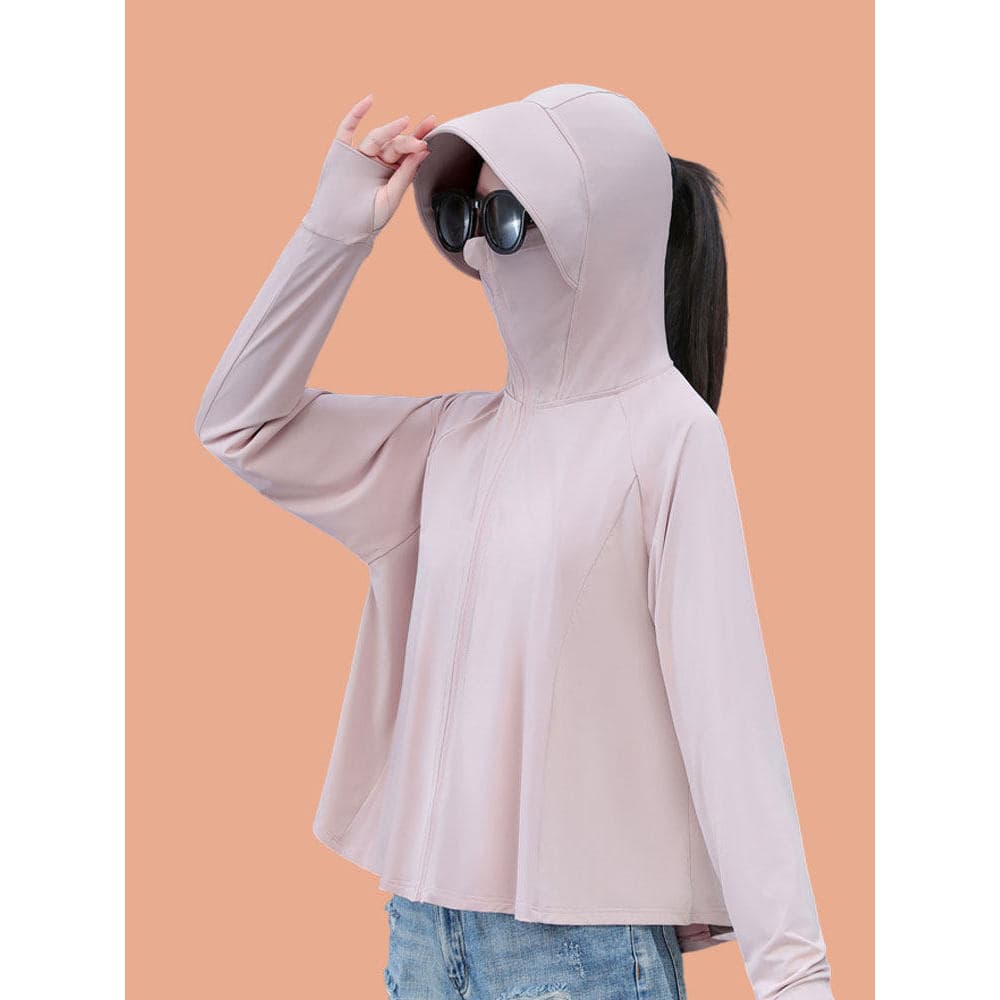 Woodpecker High-End gelo seda protetor solar roupas femininas verão Anti-ultravioleta ao ar livre respirável de manga co