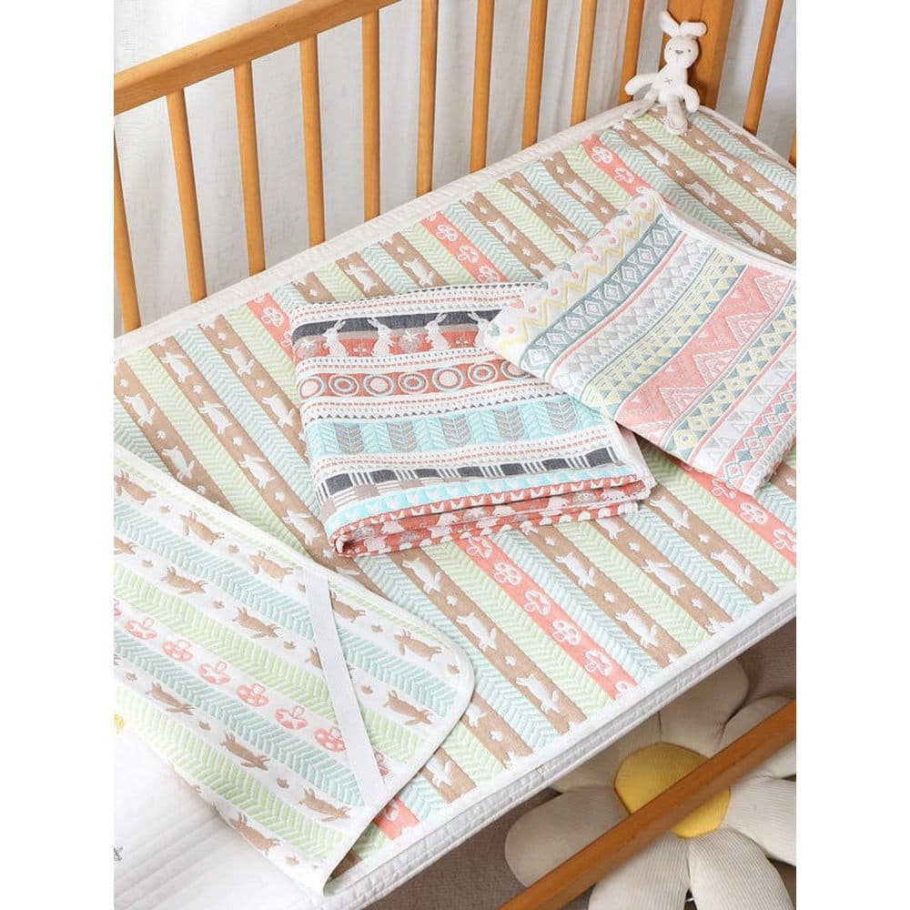 Japonês bebê legal esteira de algodão puro gaze primavera verão lençol jardim de infância legal tapete macio bebê crianç