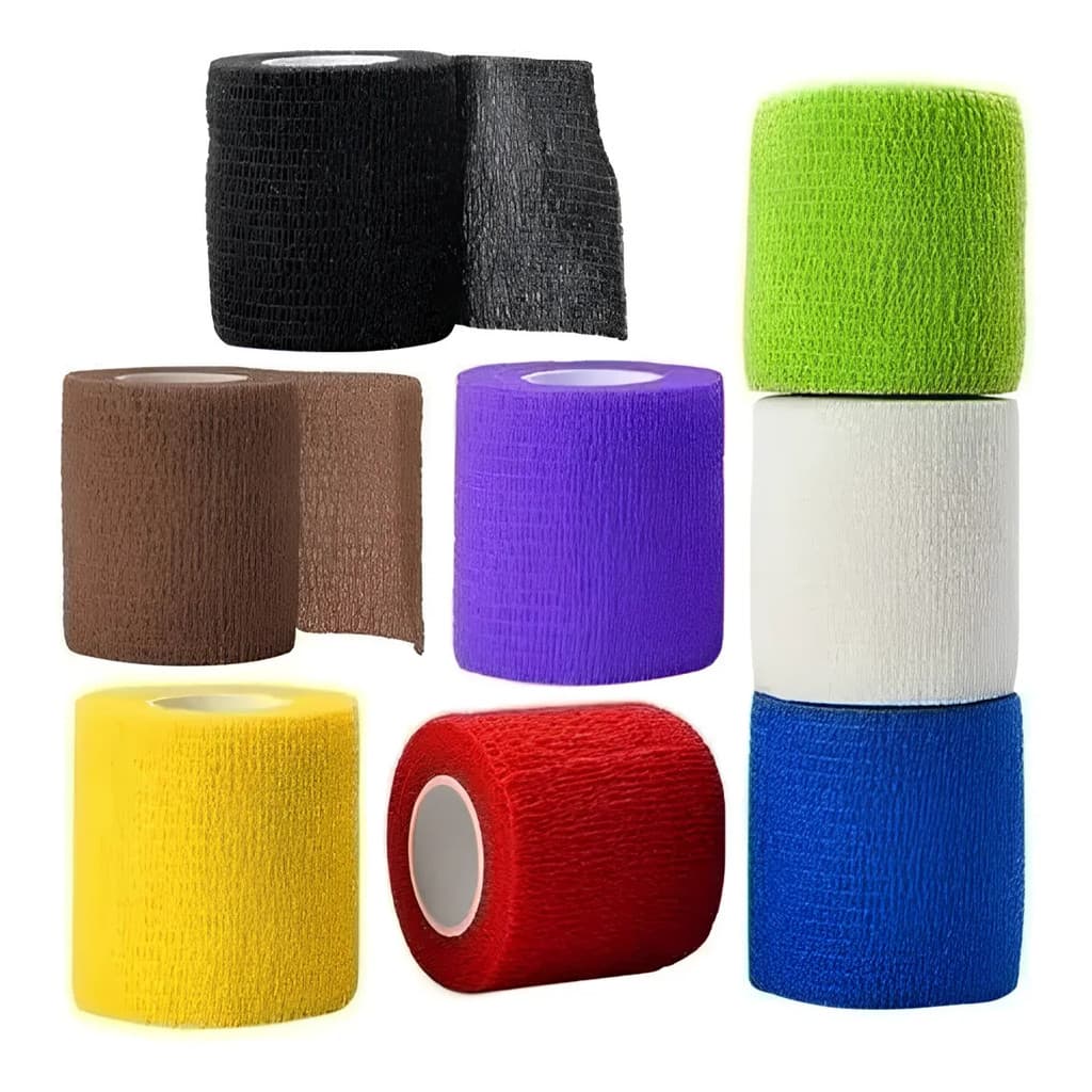 Bandagem Elástica Adesiva Faixa De Atadura 3 Un. De 5cm Fita Adesiva Kinesio Preto
