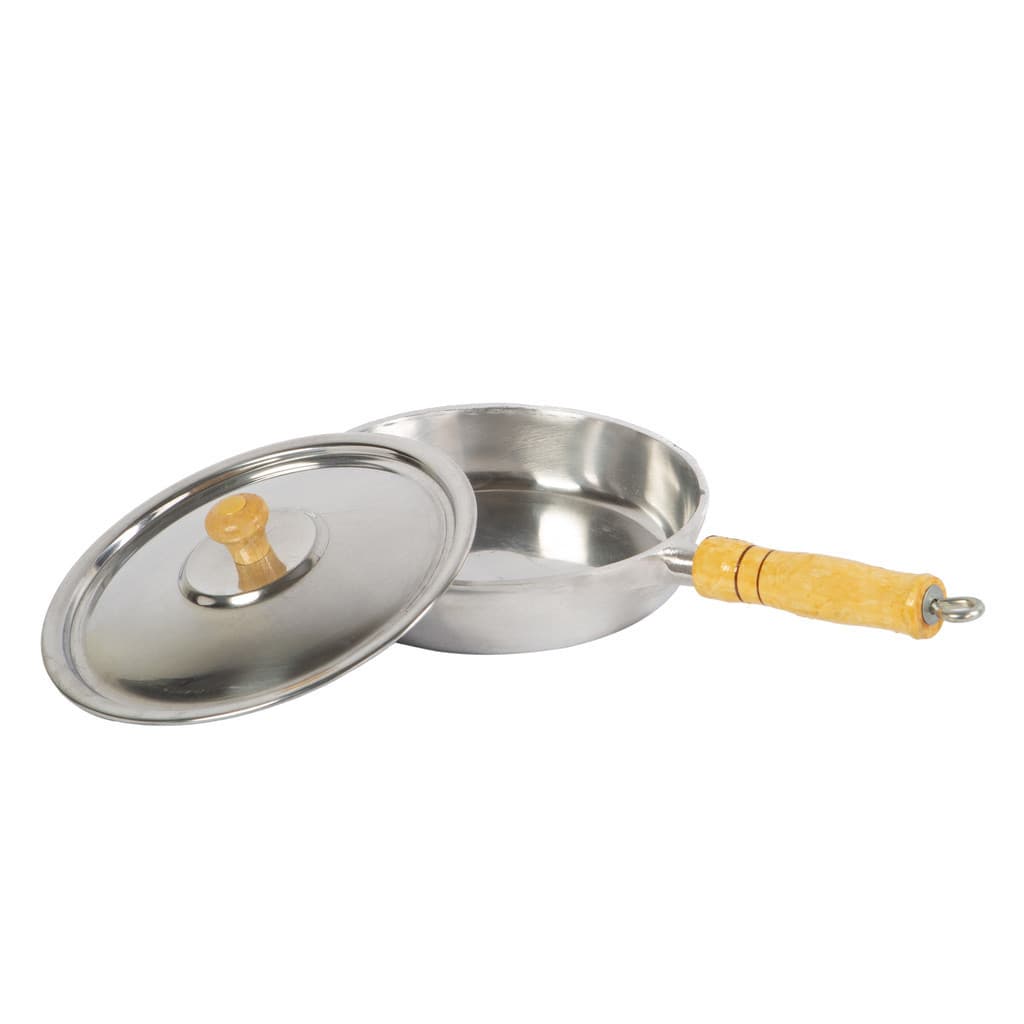 Frigideira de Aluminio Fundido Polido Batido Grosso com Tampa 20 cm