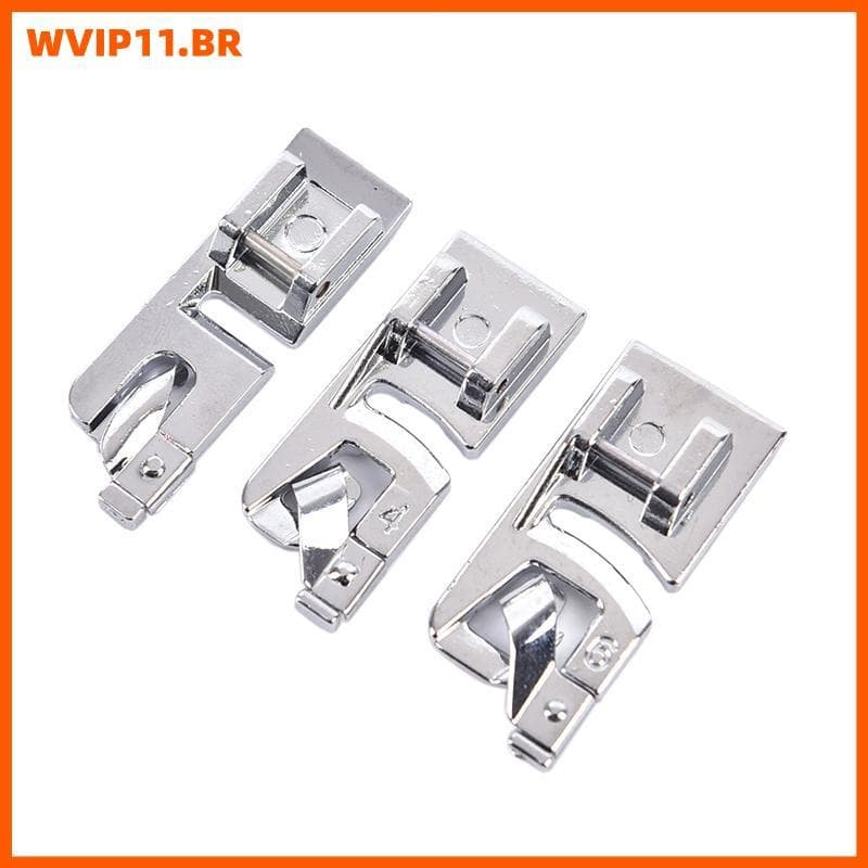 WVIP 3pcs 3/4/6mm Conjunto De Calcador De Bainha Estreita Para Acessórios De Máquina De Costura BR