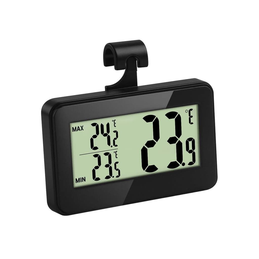 Termômetro para Geladeira e Freezer com Registro de Máxima/Mínima, Monitor de Refrigerador (PRETO)