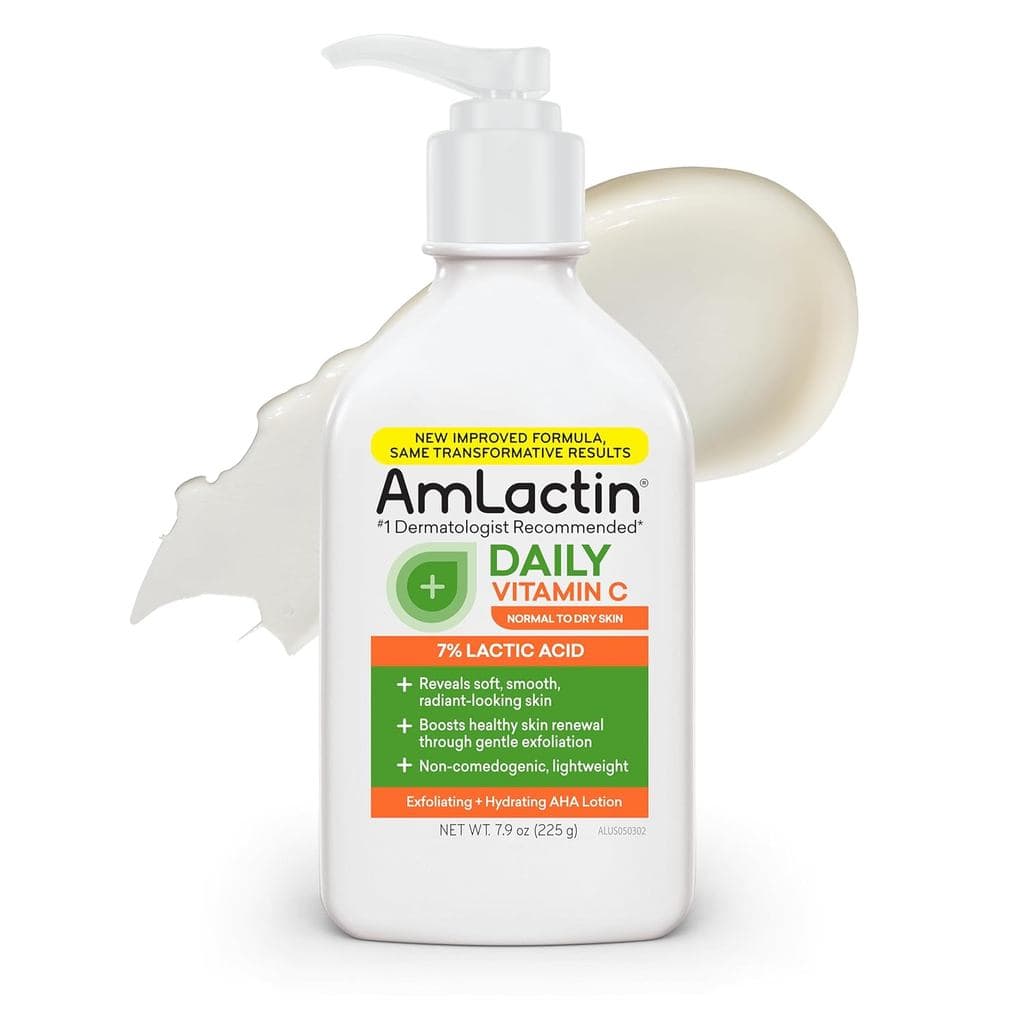 Loção Corporal Iluminadora de Alta Qualidade Hydrate KBeauty AmLactin Daily Vitamin C para Pele Seca, Esfoliante e Hidra