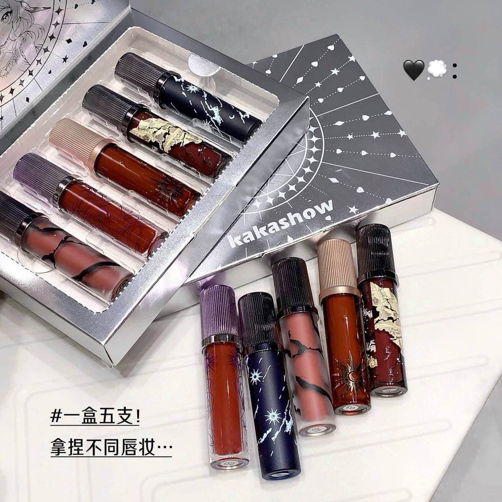Yun Nizhiwang conjunto de caixa de presente para esmalte labial, copo antiaderente genuíno, batom fosco, branco, cor Nud