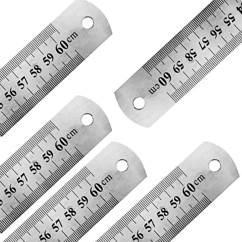 Kit 5 Régua Metal Aço Para Desenho Projeto Costura Pipa 60cm