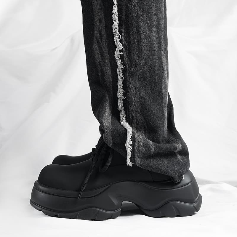 Paris de sola grossa dedo do pé grande cleanfit Derby sapatos masculinos aumentados britânico Commuter sapatos de couro