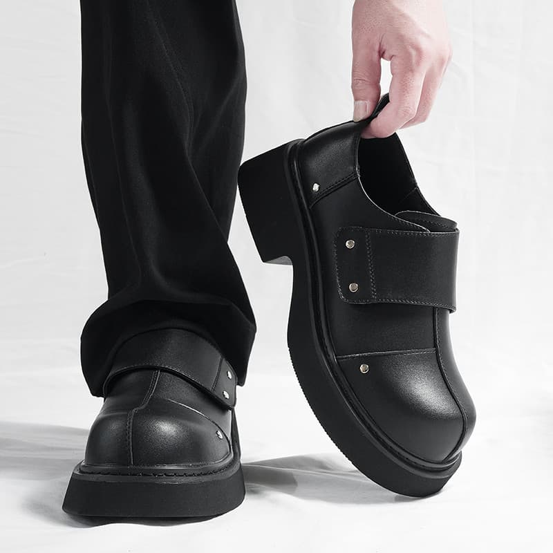 Estilo britânico de sola grossa Derby sapatos masculinos High-End preguiçoso pessoas um Pedal Commuter sapatos de couro