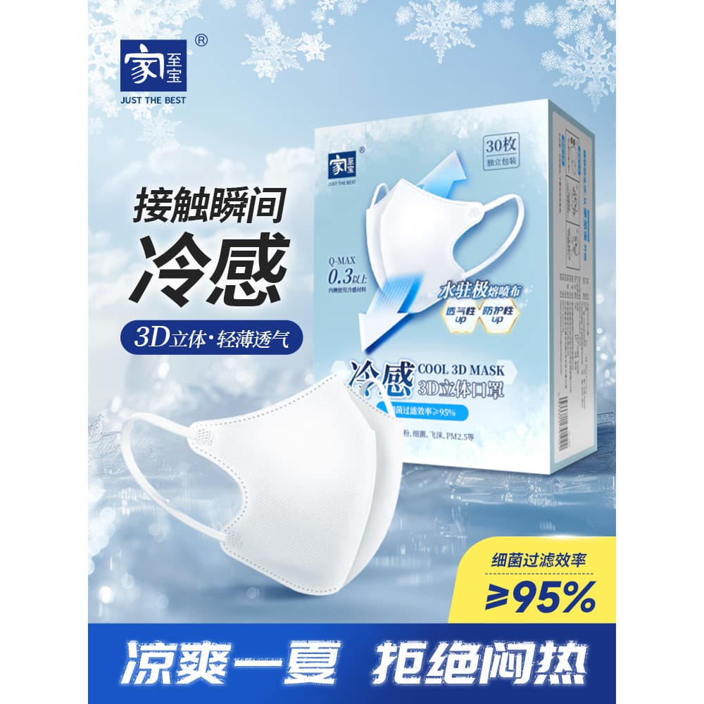 Casa Zhibao Verão Sensação de Frio Máscara 3D Seda Gelo Leve Respirável Borboleta Protetor Solar Máscara Descartável Emb