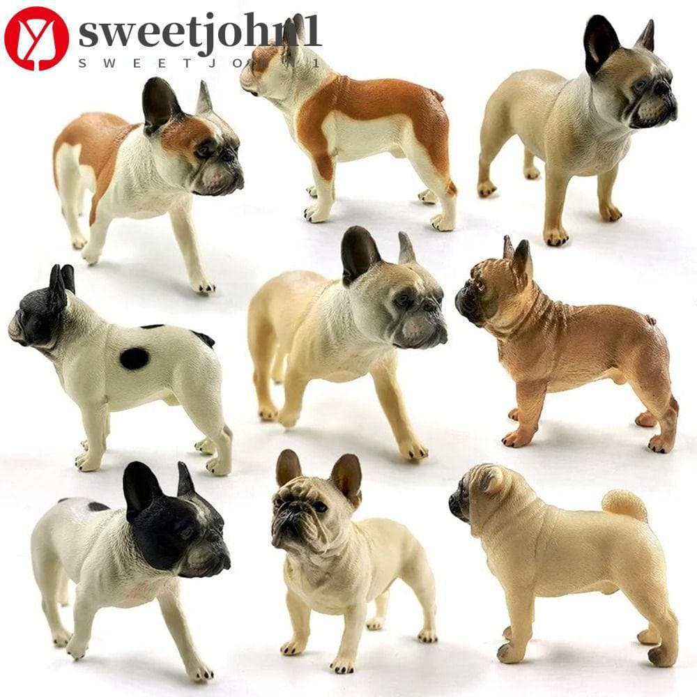 SWEETJOHN1 Estatueta De Buldogue , Modelo Animal De Cachorro Realista Em Miniatura , Figura Educacional Francês