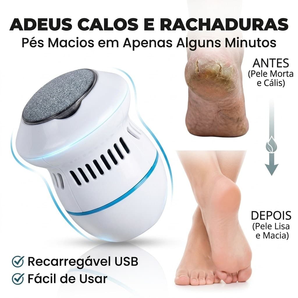Removedor De Calos Elétrico USB Recarregável Lixa Para Pés Pele Morta Pedicure