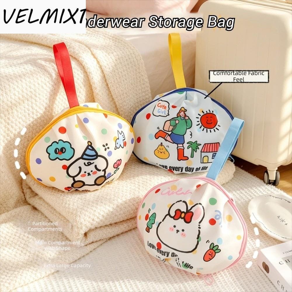 Bolsa De Armazenamento De Roupas Íntimas VELMIX1 , Cosmética À Prova D'água De Grande Capacidade Dobrável Para Com Zíper