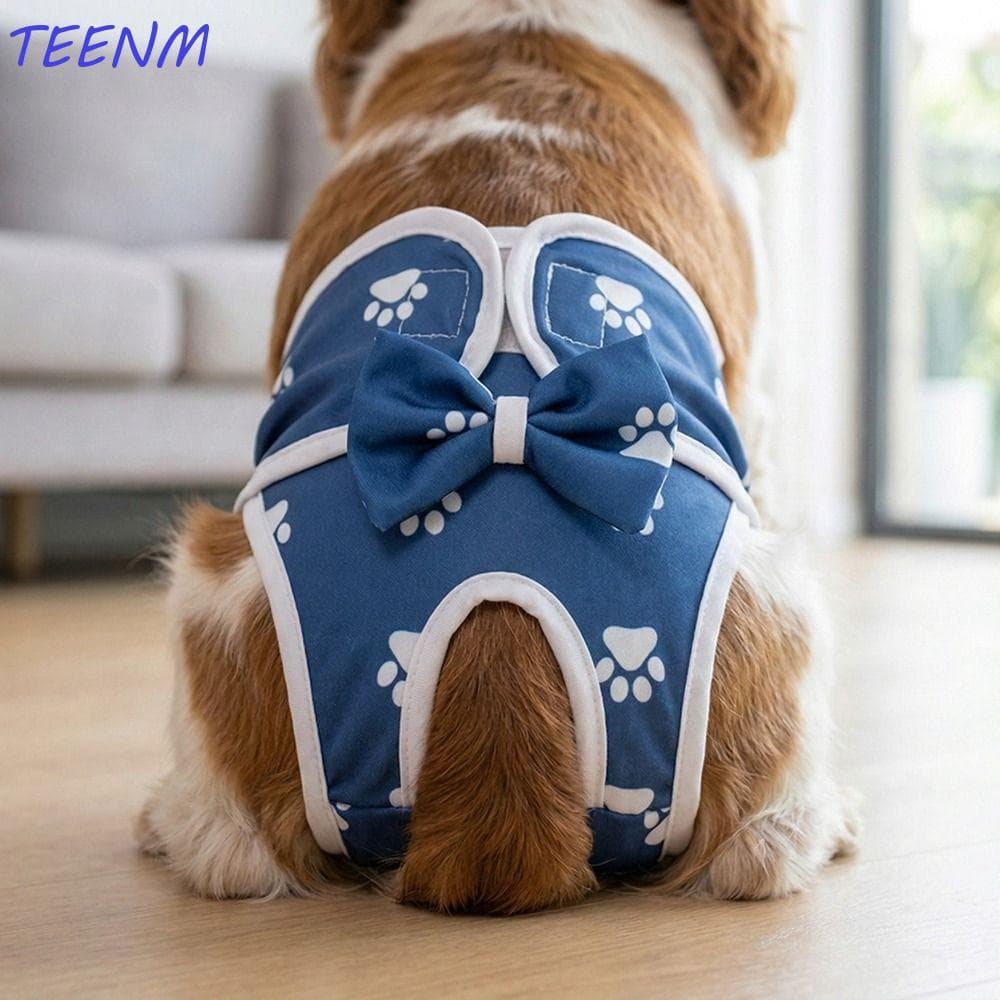 Calcinha Sanitária Para Cães TEENM , Fralda Lavável E Respirável , Calças Menstruais Com Padrão De Cachorro