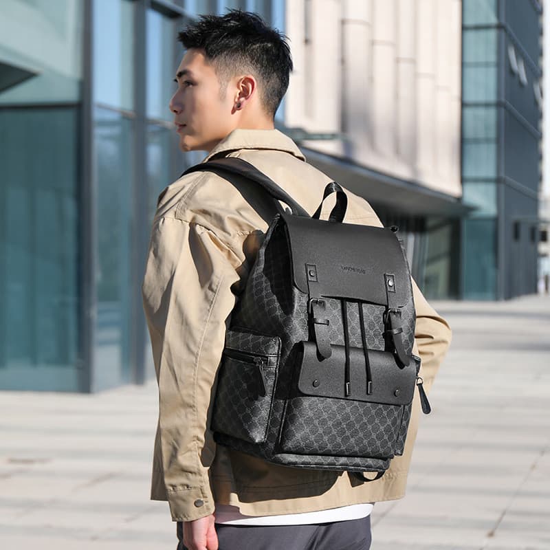 Mochila masculina xadrez Commuter lazer escritório trabalhador mochila grande capacidade viagem de negócios trabalho com