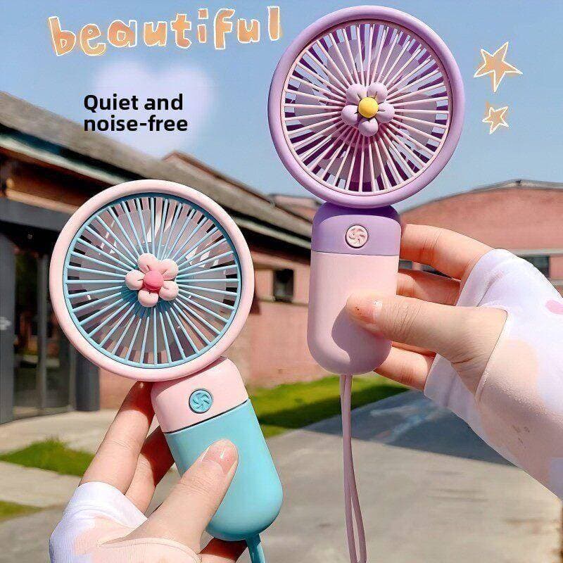 Crianças portátil pequeno ventilador presente do estudante portátil dos desenhos animados Mini portátil de carregamento
