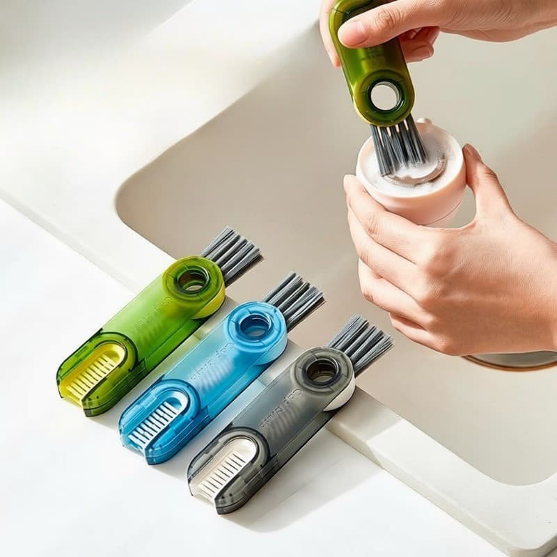 Escova para Copos a Vácuo – Ferramenta de Limpeza Multifuncional para Copos de Água, Leite, Chá e Tampas de Garrafas (Tr