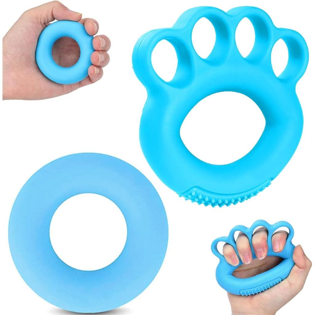 JEOPKO 2 bolas antiestresse para adultos, bolas azuis de 35 LB, fortalecedor de mãos de silicone, alívio da artrite, ter