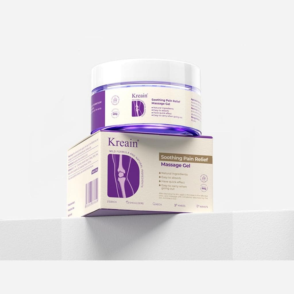 Gel Calmante para Massagem Kreain Nature, Gel Roxo Refrescante para Alívio de Dores nas Articulações, Creme para Joelhos