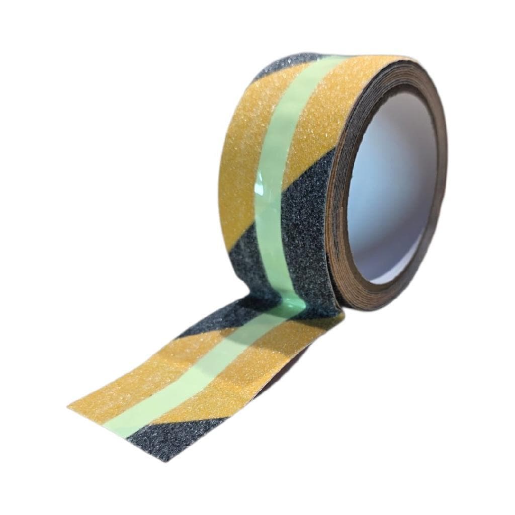 Fita Antiderrapante Preta e Amarela com Faixa Fosforescente 50mmX3m ATM TAPE