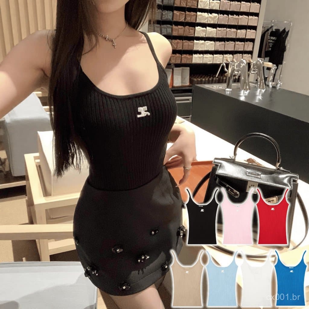 Regatas Recortadas E Camis Top T Camisas Femininas Malhas De Malha Esporte Mulher Colete Camisetas Roupas De Algodão Bor